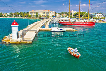 Zadar turquoise sea harbor view