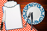 Notebook Plate and Cutlery