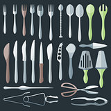 flat color cutlery set
