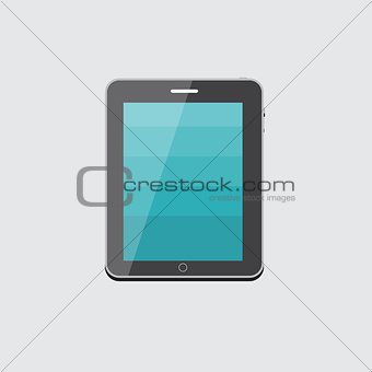 Flat Computer Tablet Concept Vector Illustration