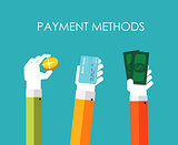 Payment Methods Flat Concept Vector Illustration