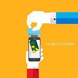 Mobile Payment Flat Concept Vector Illustration