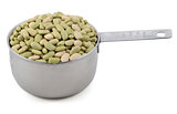 Flageolet beans in a cup measure