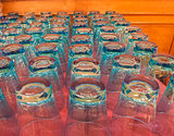Rows of drinking glasses