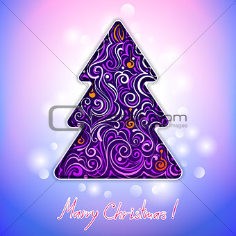 greeting card with lace christmas tree
