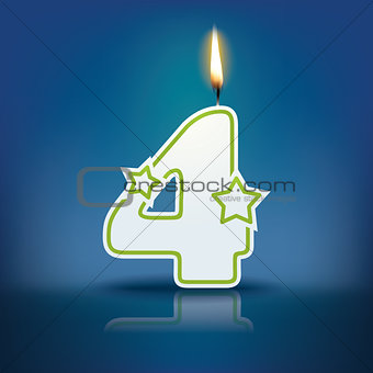 Candle number 4 with flame
