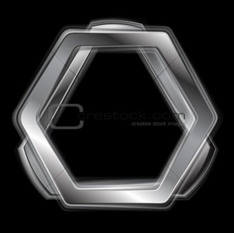 Abstract metal shape logo design