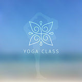 Blured background with yoga logo