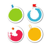 Colorful blob design stickers