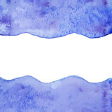 Blue vector watercolor paint background
