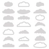 set of clouds icons