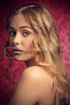 close-up of sensual blonde girl 
