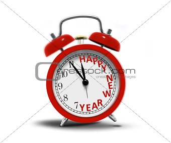 Happy New Year Red Alarm Clock