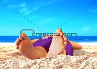 Men Feet at the Beach