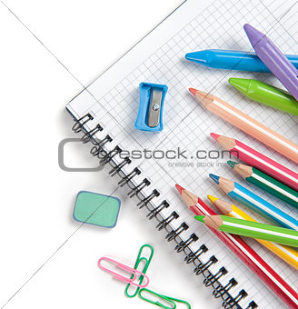 school supplies isolated