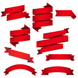 Red Web Ribbons Set