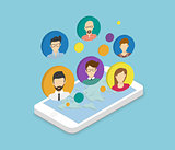 people communication via smartphone app