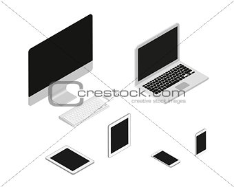 computer, laptop, tablet pc and smartphone