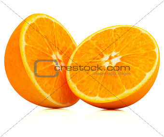 Orange fruit half