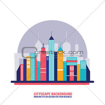Cityscape background City building silhouettes