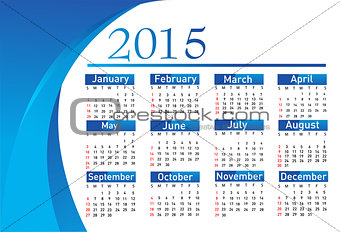 2015 year vector calendar