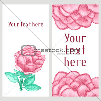 Vector watercolor business banner with roses