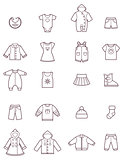 Baby clothes icon set
