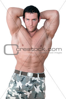 Bodybuilder posing.