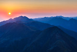 sunrise over the Fagaras Mountains, Southern Carpathians