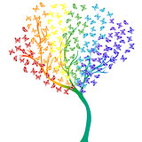 Rainbow butterflies tree
