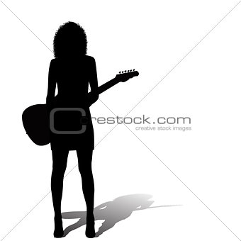 Sexy woman with an electric guitar
