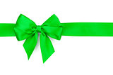 Green ribbon with bow
