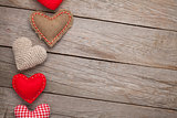 Valentines day background with toy hearts