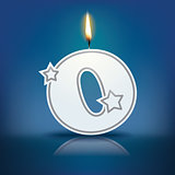 Candle letter O with flame