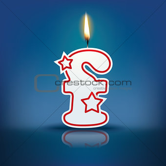 Candle letter f with flame