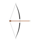 Black bow and arrow