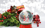 Christmas background with snow globe