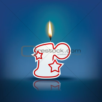 Candle letter r with flame