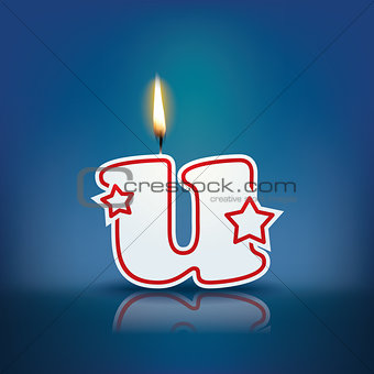 Candle letter u with flame