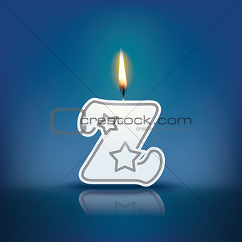 Candle letter z with flame