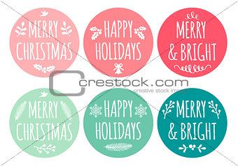 Christmas tags, vector set