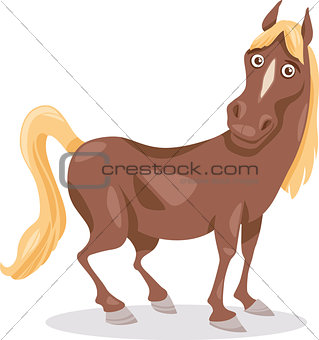 funny horse cartoon illustration
