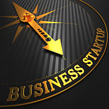 Business Startup - Golden Compass Needle.
