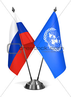 UN and Russia - Miniature Flags.