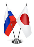 Japan and Russia - Miniature Flags.