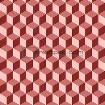 Abstract isometric red cube pattern background