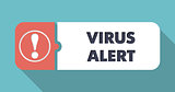Virus Alert on Orange Background in Flat Design.