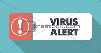 Virus Alert on Orange Background in Flat Design.