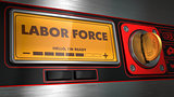 Labor Force on Display of Vending Machine.