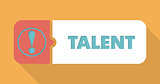 Talent on Blue Background in Flat Design.